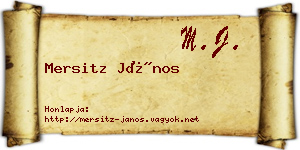 Mersitz János névjegykártya