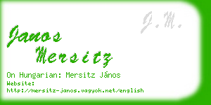 janos mersitz business card
